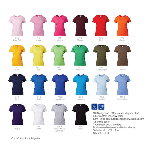 Gildan 76000L Premium Cotton Roundneck (180 gsm) - Image 2