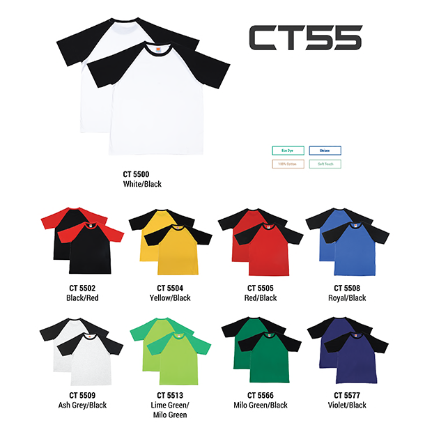CT55 Comfy Raglan Short Sleeve Cotton RN (160 gsm) - Image 2