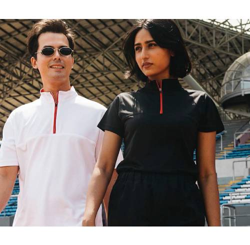 QD18 Microfibre Mandarin Polo